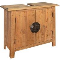 Berkfield Home Bathroom Furniture Set Solid Pinewood in Brown