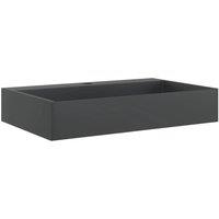 Berkfield Home Wash Basin 60x38x11 cm Mineral Cast/Marble Cast Matt Black | Size: 60 x 38 x 11 cm