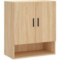 Berkfield Home Wall Cabinet Sonoma Oak 60x31x70 cm Engineered Wood in Tan | Size: 60 x 31 x 70 cm