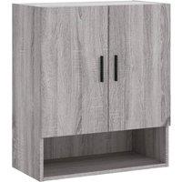 Berkfield Home Wall Cabinet Grey Sonoma 60x31x70 cm Engineered Wood | Size: 60 x 31 x 70 cm