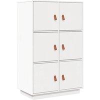 Berkfield Home Highboard White 67x40x108.5 cm Solid Wood Pine
