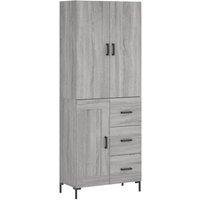 Berkfield Home Highboard Grey Sonoma 69.5x34x180 cm Engineered Wood