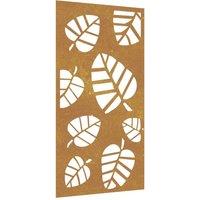 Berkfield Home Garden Wall Decoration 105x55 cm Corten Steel Leaf Design in Brown