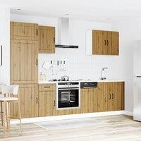 Berkfield Home Elegant 7 Piece Kitchen Cabinet Set Kalmar Artisan Oak Engineered Wood in Brown