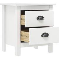 Berkfield Home Modern Bedside Cabinet Hill White 46x35x49.5 cm Solid Pine Wood
