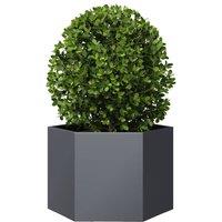 Berkfield Home Durable Garden Planter Anthracite Hexagon 69x60x45 cm Steel in Charcoal | Size: 69 x 60 x 45 cm