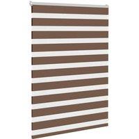 Berkfield Home Elegant Zebra Blind Brown 105x100 cm Fabric Width 100.9 cm Polyester