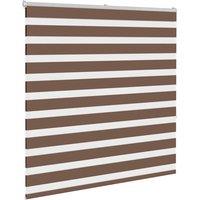 Berkfield Home Elegant Zebra Blind Brown 150x150 cm Fabric Width 145.9 cm Polyester