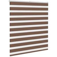 Berkfield Home Elegant Zebra Blind Brown 130x100 cm Fabric Width 125.9 cm Polyester