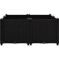 Berkfield Home Raised Bed 80x80x38 cm Polypropylene in Black | Size: 80 x 80 x 38 cm