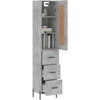 Berkfield Home Highboard Concrete Grey 34.5x34x180 cm Engineered Wood