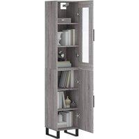 Berkfield Home Highboard Grey Sonoma 34.5x34x180 cm Engineered Wood