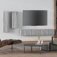 Berkfield Home 4 Piece TV Cabinet Set Grey Sonoma Engineered Wood