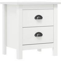 Berkfield Home Bedside Cabinet Hill White 46x35x49.5 cm Solid Pine Wood
