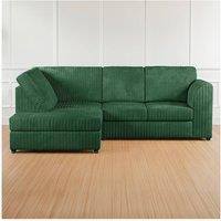 Furniture 786 Hannah Jumbo Cord Full Back 4 Seater Left Hand Facing Corner Sofa in Green