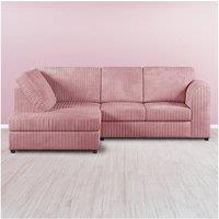 Furniture 786 Hannah Jumbo Cord Full Back 4 Seater Left Hand Facing Corner Sofa in Pink