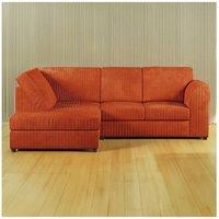 Furniture 786 Hannah Jumbo Cord Full Back 4 Seater Left Hand Facing Corner Sofa in Orange