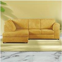 Furniture 786 Hannah Jumbo Cord Full Back 4 Seater Left Hand Facing Corner Sofa in Mustard