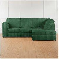 Furniture 786 Hannah Jumbo Cord Full Back 4 Seater Right Hand Facing Corner Sofa in Green