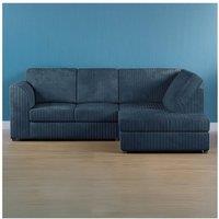 Furniture 786 Hannah Jumbo Cord Full Back 4 Seater Right Hand Facing Corner Sofa in Navy