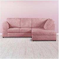 Furniture 786 Hannah Jumbo Cord Full Back 4 Seater Right Hand Facing Corner Sofa in Pink