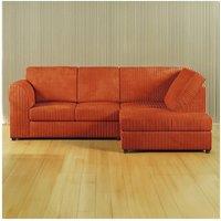 Furniture 786 Hannah Jumbo Cord Full Back 4 Seater Right Hand Facing Corner Sofa in Orange