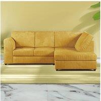 Furniture 786 Hannah Jumbo Cord Full Back 4 Seater Right Hand Facing Corner Sofa in Mustard