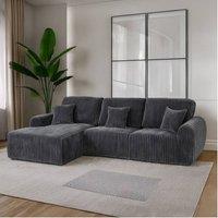 Furniture 786 Willow Chunky jumbo cord 4 seater Left Hand Facing corner sofa in Grey