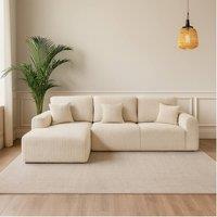 Furniture 786 Willow Chunky jumbo cord 4 seater Left Hand Facing corner sofa in Ivory