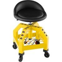 Costway Rolling Mechanic Stool Height Adjustable Workshop Creeper Seat 150 KG Capacity in Yellow