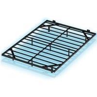 Costway Double Size Floating Bed Frame w/ LED Lights Modern Metal Platform Bed in Black
