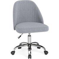 Gymax Modern Office Chair Swivel Vanity Chair With Casters Height Adjustable in Grey