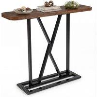 Gymax Console Table Entryway Table Industrial Accent Table For Living Room in Brown