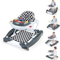 Gymax 6 in 1 Baby Walker Activity Center With Adjustable Height & Music Tray in Grey