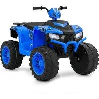 Gymax Electric Ride On Car Toy Quad Car With Radio LED Headlights & 4 Wheels in Blue