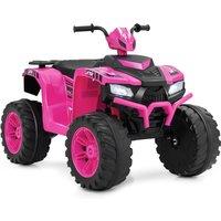 Gymax Electric Ride On Car Toy Quad Car With Radio LED Headlights & 4 Wheels in Pink