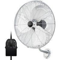 Gymax 20 Inch Wall Mount Fan Heavy Duty Metal Wall Fan With 3 Fan Speeds in Silver