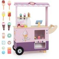 Gymax Ice Cream Cart Pretend Play Set With Ice Cream Maker & 15 PCS Play Food in Pink
