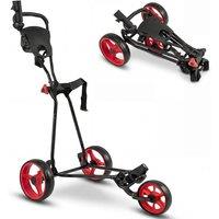 Costway Folding Golf Push Cart 3 Wheels Golf Trolley W/Foot Brake Cup Holder