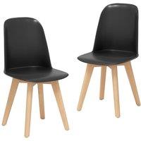 Costway Modern Dining Chairs Set of 2 Armless Kitchen Chairs Side Chair in Black
