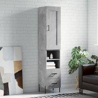Berkfield Home Highboard Concrete Grey 34.5x34x180 cm Engineered Wood