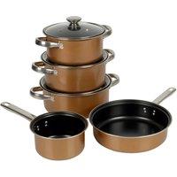 EONLION Copper 8 Pcs Carbon Steel Non Stick Cookware Saucepan Set