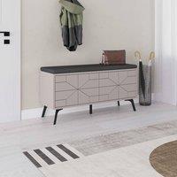 Decortie 4 Doors Shoe Bench 'Dune' Modern Design with Metal Legs Width 107cm in Grey | Size: 1 Pack