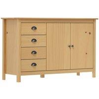 Berkfield Home Sideboard Hill Honey Brown 130x40x80 cm Solid Pine Wood | Size: 130 x 40 x 80 cm
