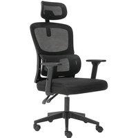 Levede Office Computer Chair Mesh Ergonomic Lumbar Swivel Armrest Headrest in Black