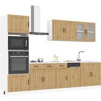 Berkfield Home 7 Piece Kitchen Cabinet Set Kalmar Artisan Oak Engineered Wood in Brown