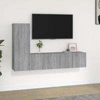 Berkfield Home 3 Piece TV Cabinet Set Grey Sonoma Engineered Wood