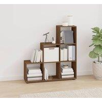 Berkfield Home Staircase Bookcase Brown Oak 107 cm Engineered Wood