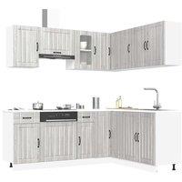 Berkfield Home 11 Piece Kitchen Cabinet Set Kalmar Grey Sonoma Engineered Wood