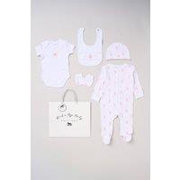 Rock a Bye Baby Girl's Cotton 5-Piece Baby Gift Set in Baby Pink | Size: 0-3 m